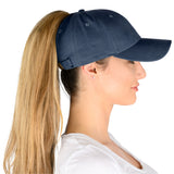 Ponytail Hat - Blue