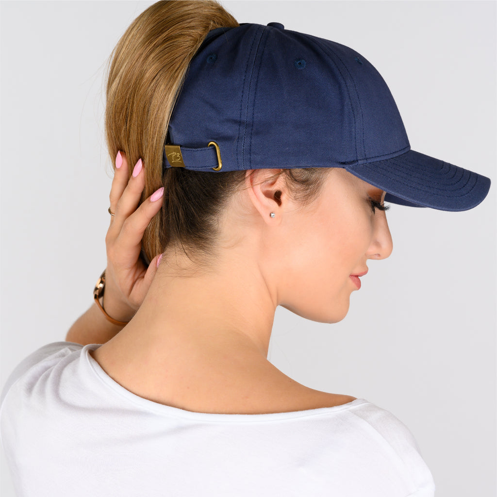 Ponytail Hat - Blue