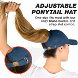 Ponytail Hat - Blue