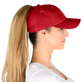 Ponytail Hat - Red