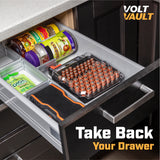 Volt Vault  Battery Organizer with Battery Tester – 83 Slot AA/AAA Battery Storage Case